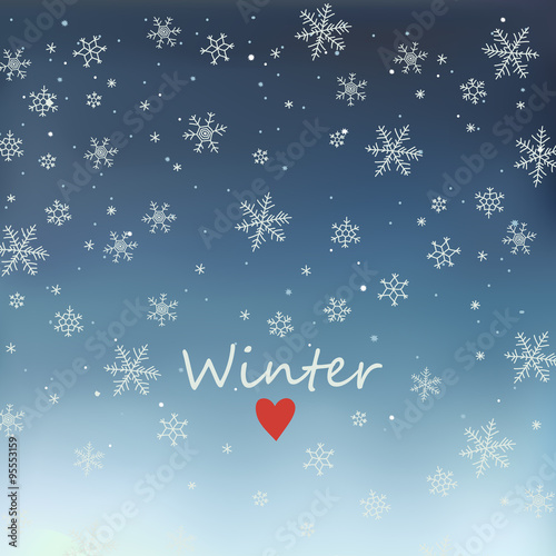 Snowfall on night mesh sky background