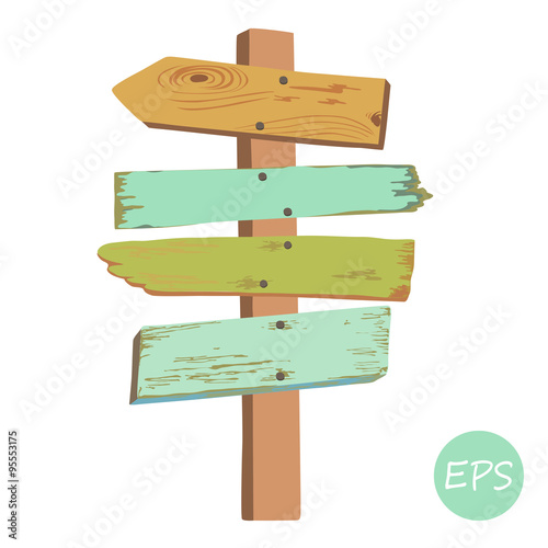 Old wooden signpost photo