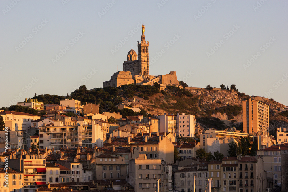 Notre-Dame de la Garde in Marseilles in the afternoon