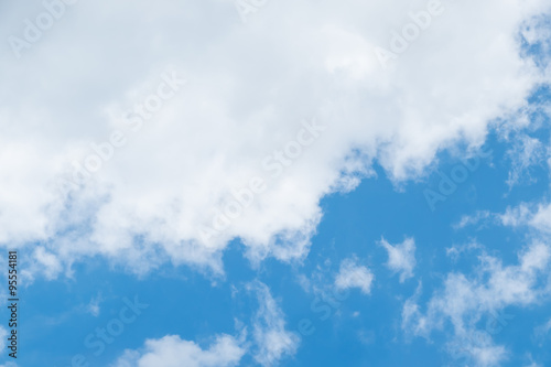 Cloud and Blue sky with sun ray ,Natural background
