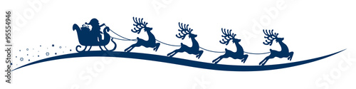santa claus reindeer sleigh isolated background