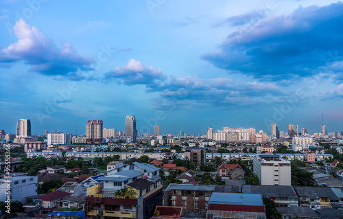 Cityscape view of Bangkok in the morning. Bangkok is the capital