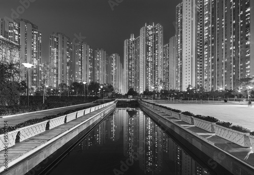 public estate in Hong Kong at night