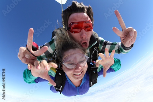 Skydiving tandem happiness