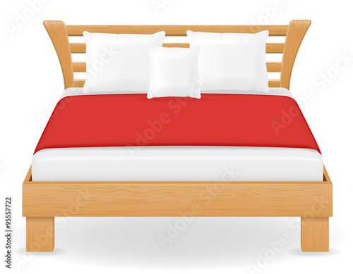 double bed furniture vector illustration