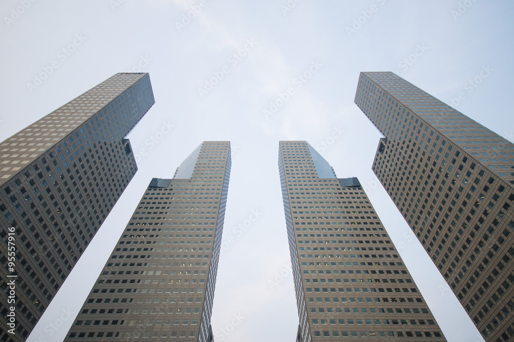 SINGAPORE, OCTOBER 13, 2015: four towers of Suntec city office b