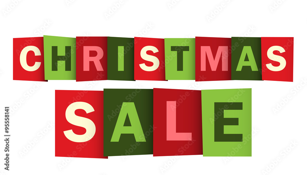 CHRISTMAS SALE Red Vector Letters Icon CHRISTMAS SALE Red Vector Letters Icon