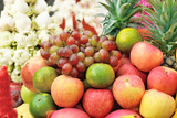 Colorful of Mixed fruit on fruit market shelf