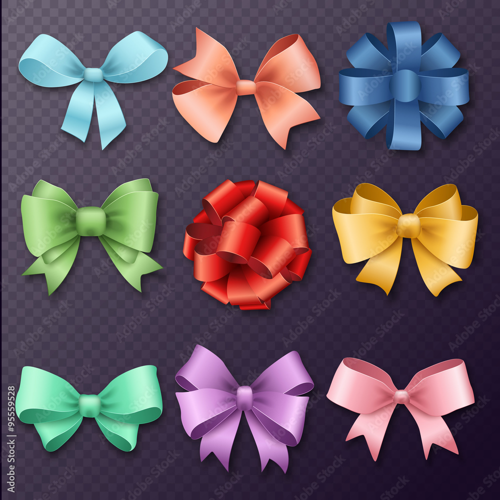 Ribbons set for Christmas or Birthday gifts Ribbons set for Christmas or Birthday gifts
