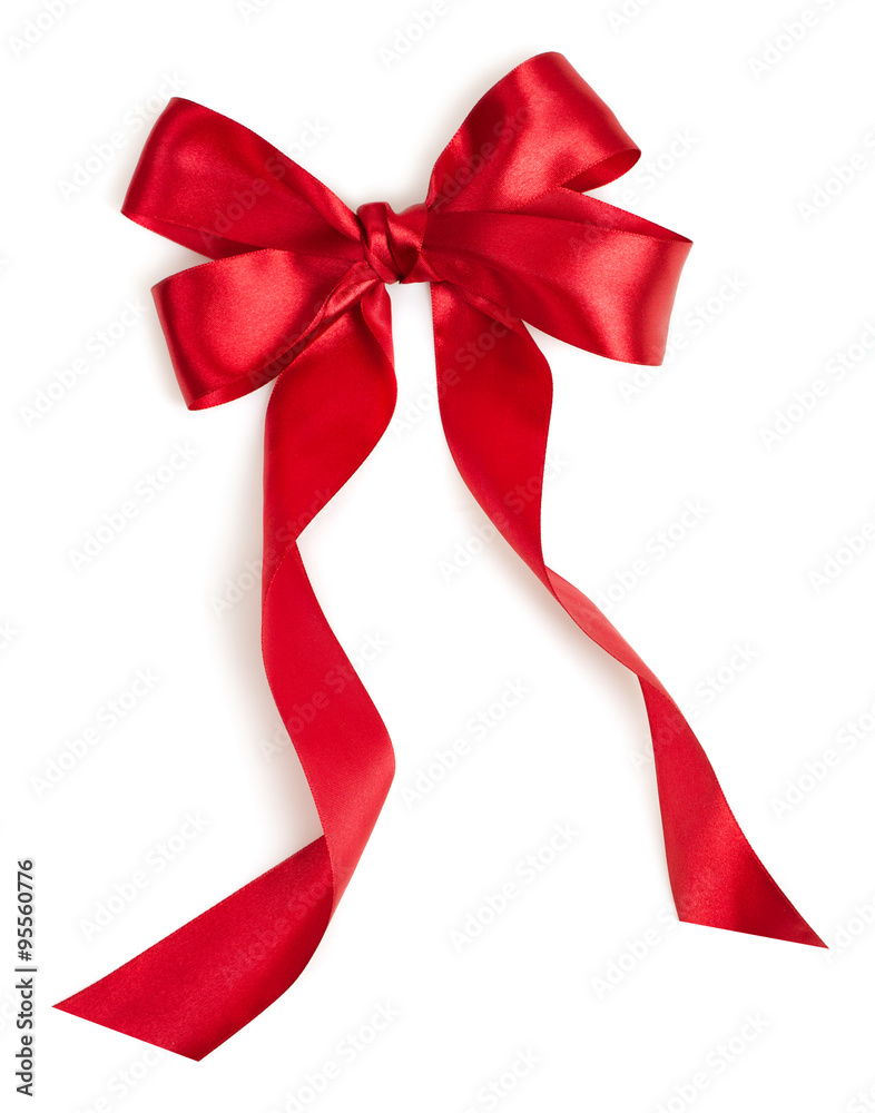 Red bow isolated on white background Red bow isolated on white background