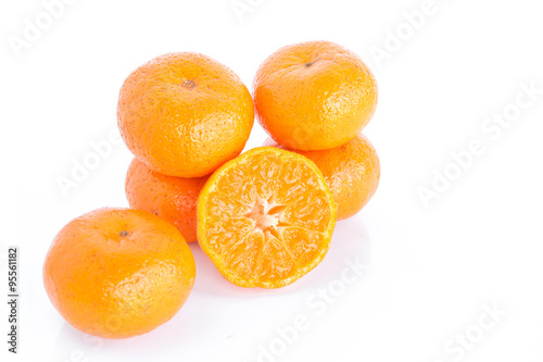 Group of orange isolated on white background