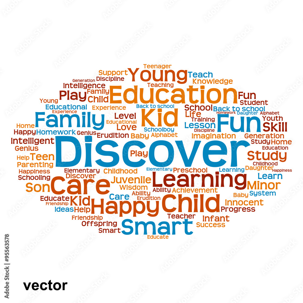 Fototapeta premium Vector conceptual education word cloud isolated