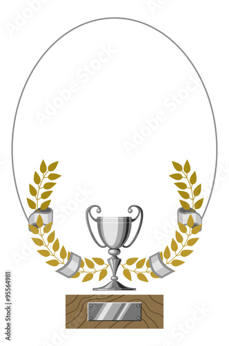 Round frame with silver cup