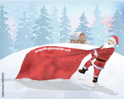 Santa Claus is a big bag of gifts