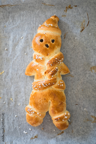 Traditional man-shaped bread baked for St Nicholas day in german-speaking countries
