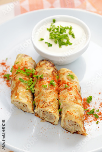 Pancakes Stuffed With Meat