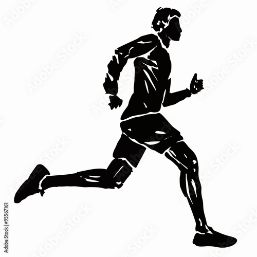 man runner, vector sketch