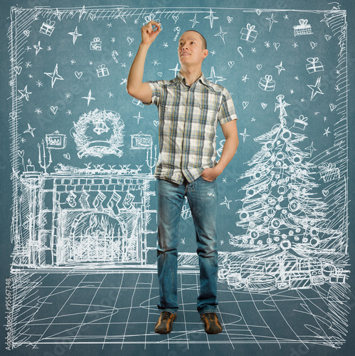 Man Looking For Christmas Gifts
