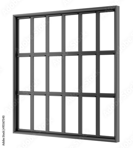 Wallpaper Mural black metallic window isolated on white background Torontodigital.ca