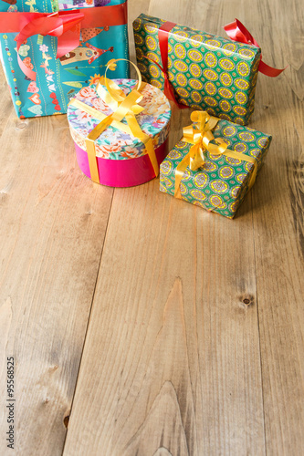 Gift boxes with colored paper