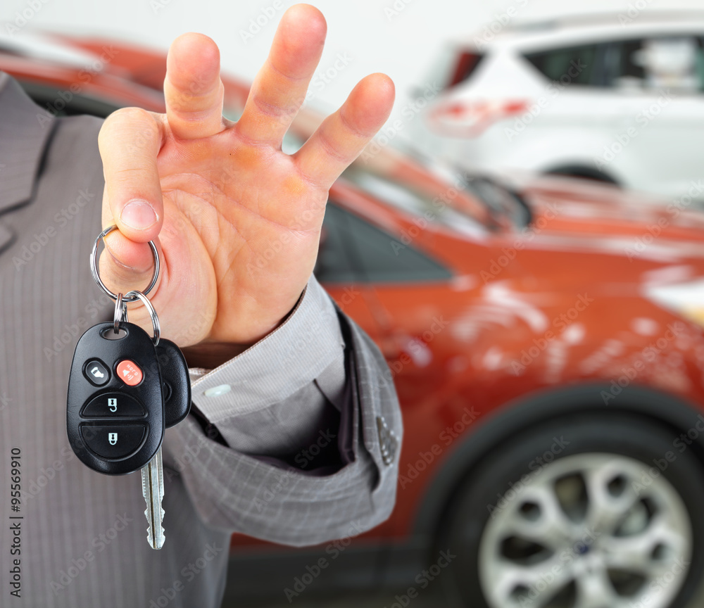 Fototapeta premium Hand with a car key.