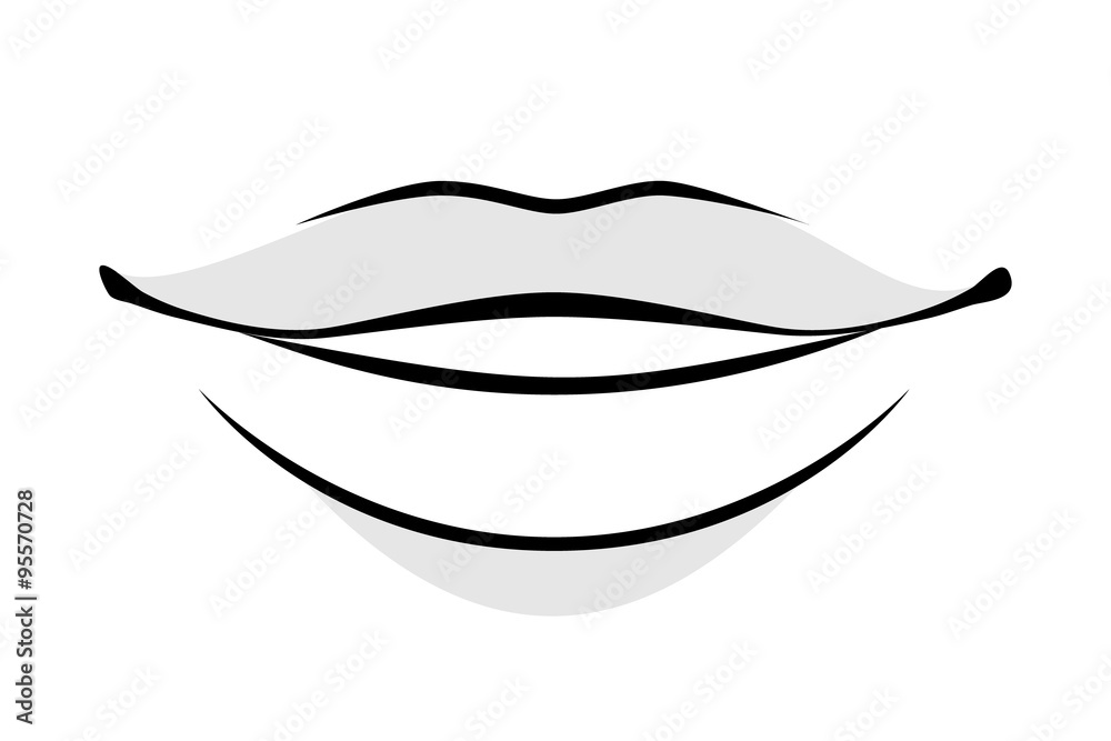 Fototapeta premium Human lips simple style vector illustration.