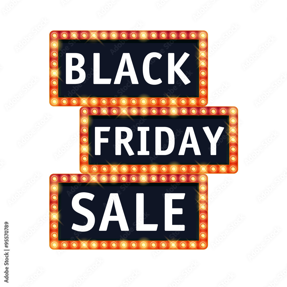 Fototapeta premium Black friday sale illustration. Advertising design.