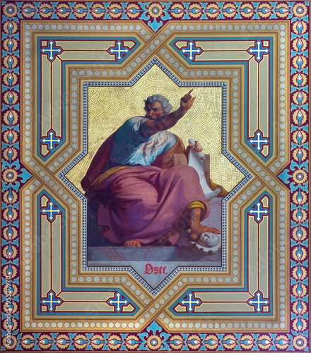 Vienna - Fresco of Zephaniah prophets from Altlerchenfelder church  photo