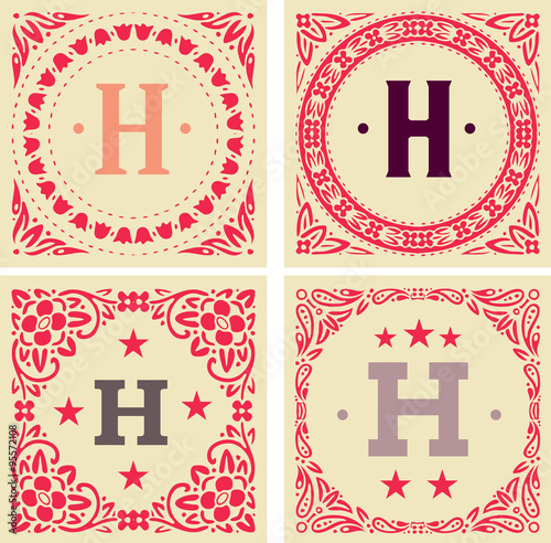Retro cards set templates