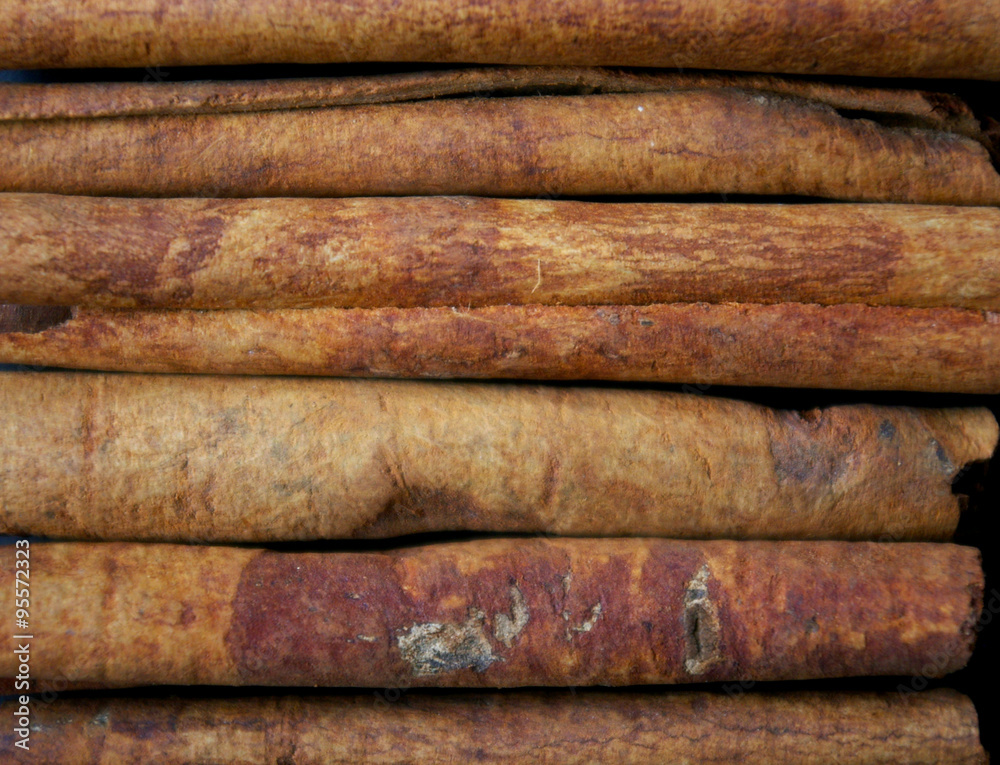 Cinnamon sticks background