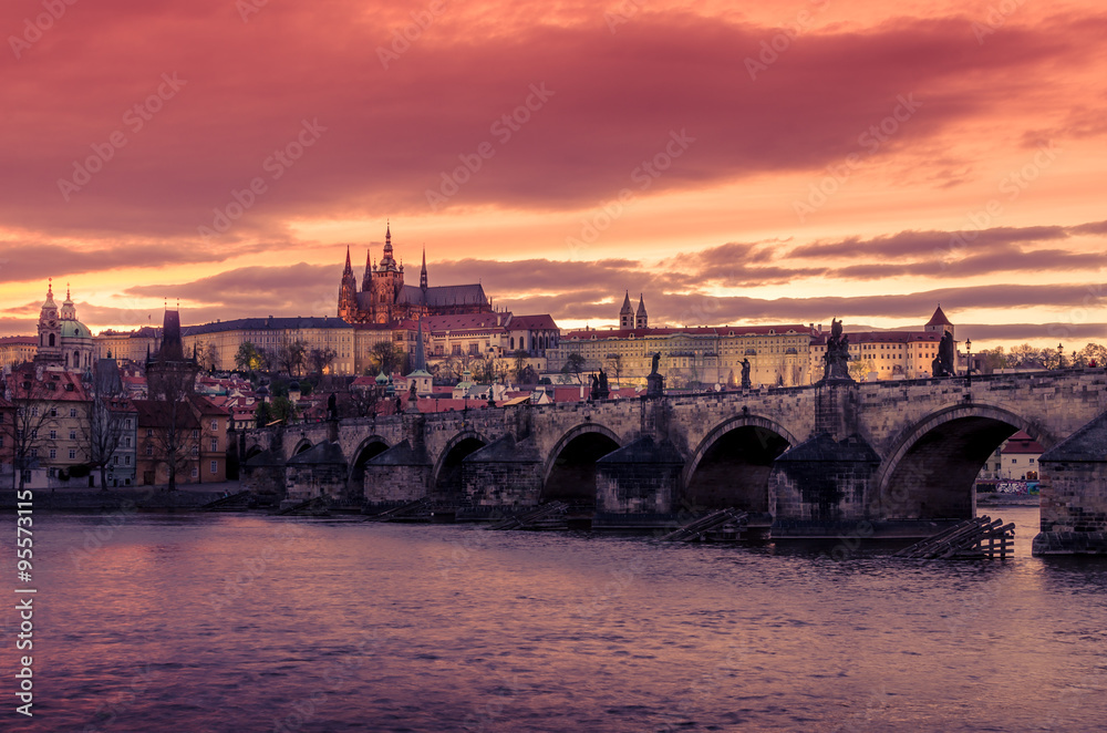 Prague, Czech Republic: Castle, Charles - Karluv Bridge, Vltava River