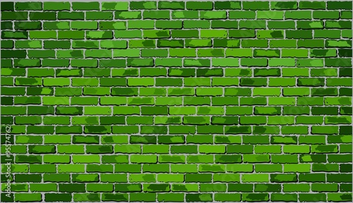 Green brick wall, 
Retro green brick wall vector, 
Seamless realistic green brick wall, 
Brick wall background, 
Abstract vector illustration