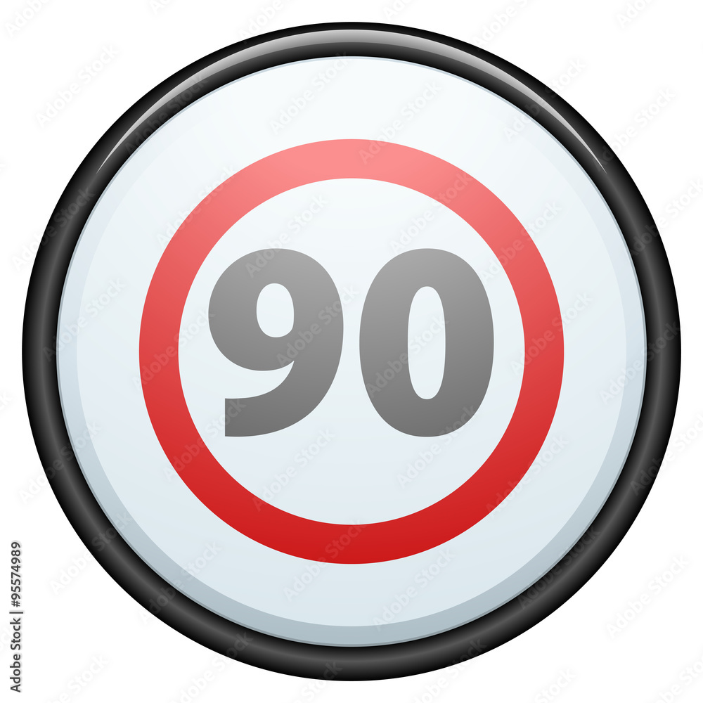 Restricting speed to 90 kilometers per hour traffic sign Restricting speed to 90 kilometers per hour traffic sign