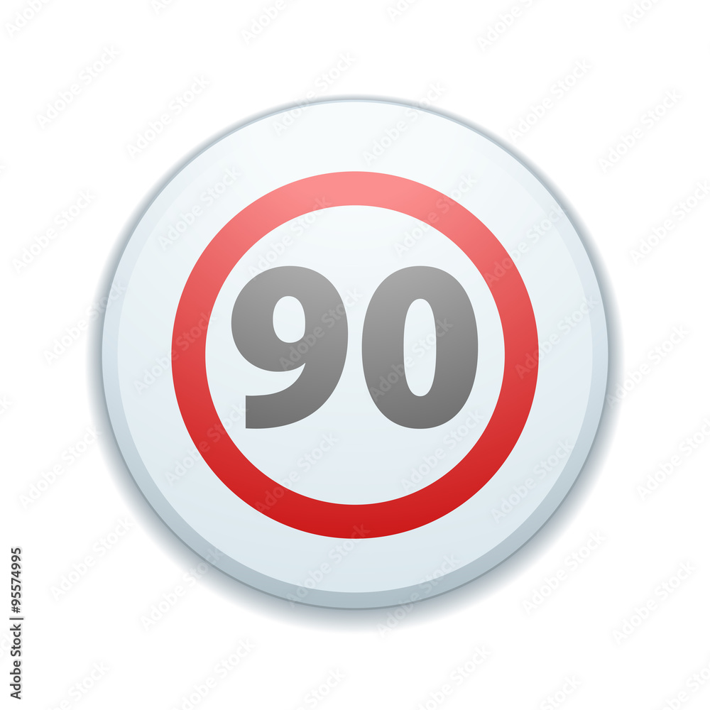 Restricting speed to 90 kilometers per hour traffic sign Restricting speed to 90 kilometers per hour traffic sign