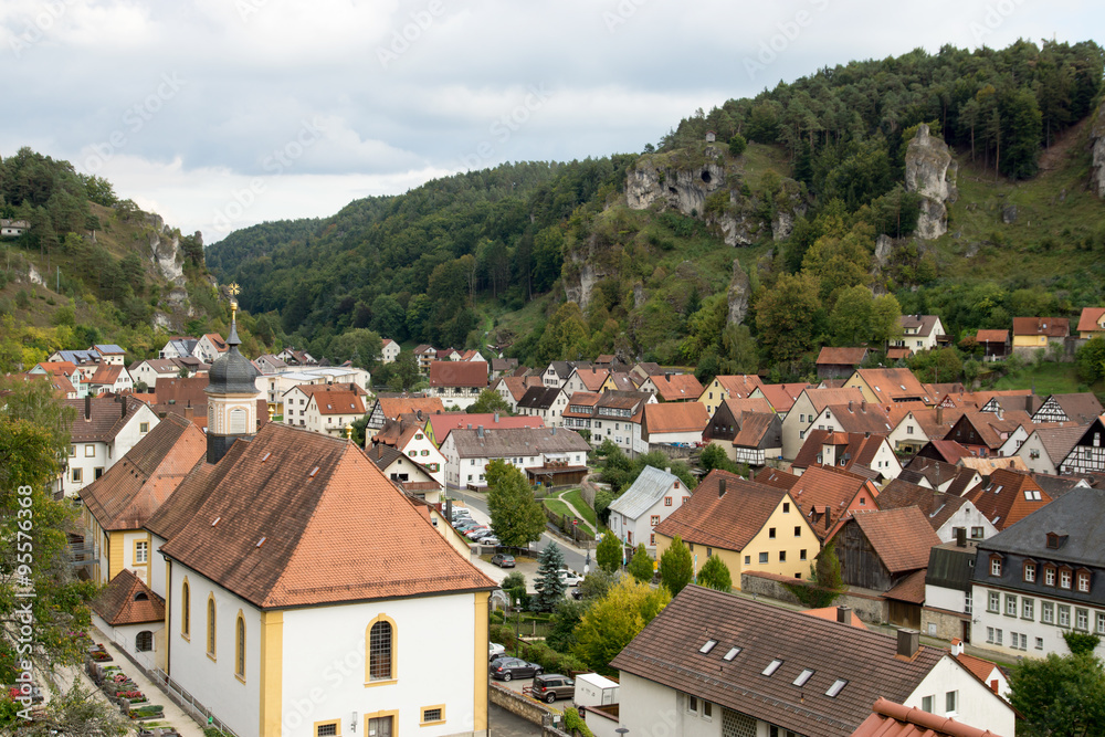 Stadtansicht von Pottenstein, Oberfranken, Deutschland Stadtansicht von Pottenstein, Oberfranken, Deutschland
