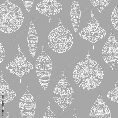 Christmas toys grey pattern