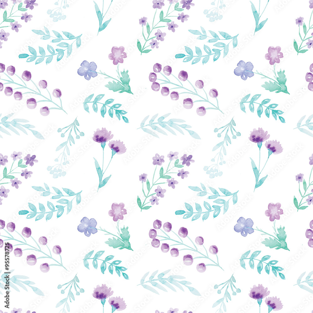 Seamless pattern with violet flower