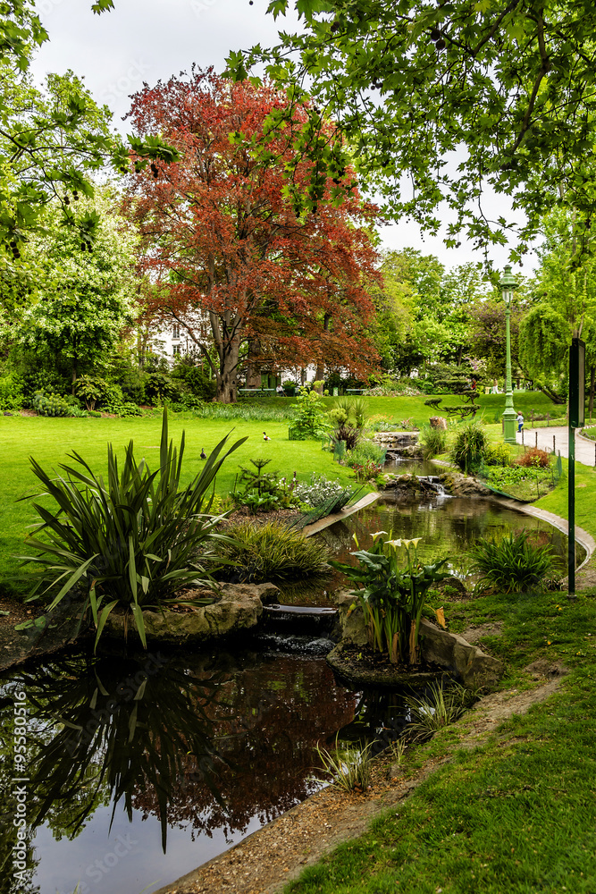 Fototapeta premium Clichy-Batignolles park in Batignolles district. Paris.