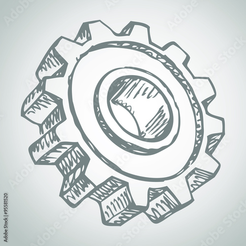Gear sketch icon