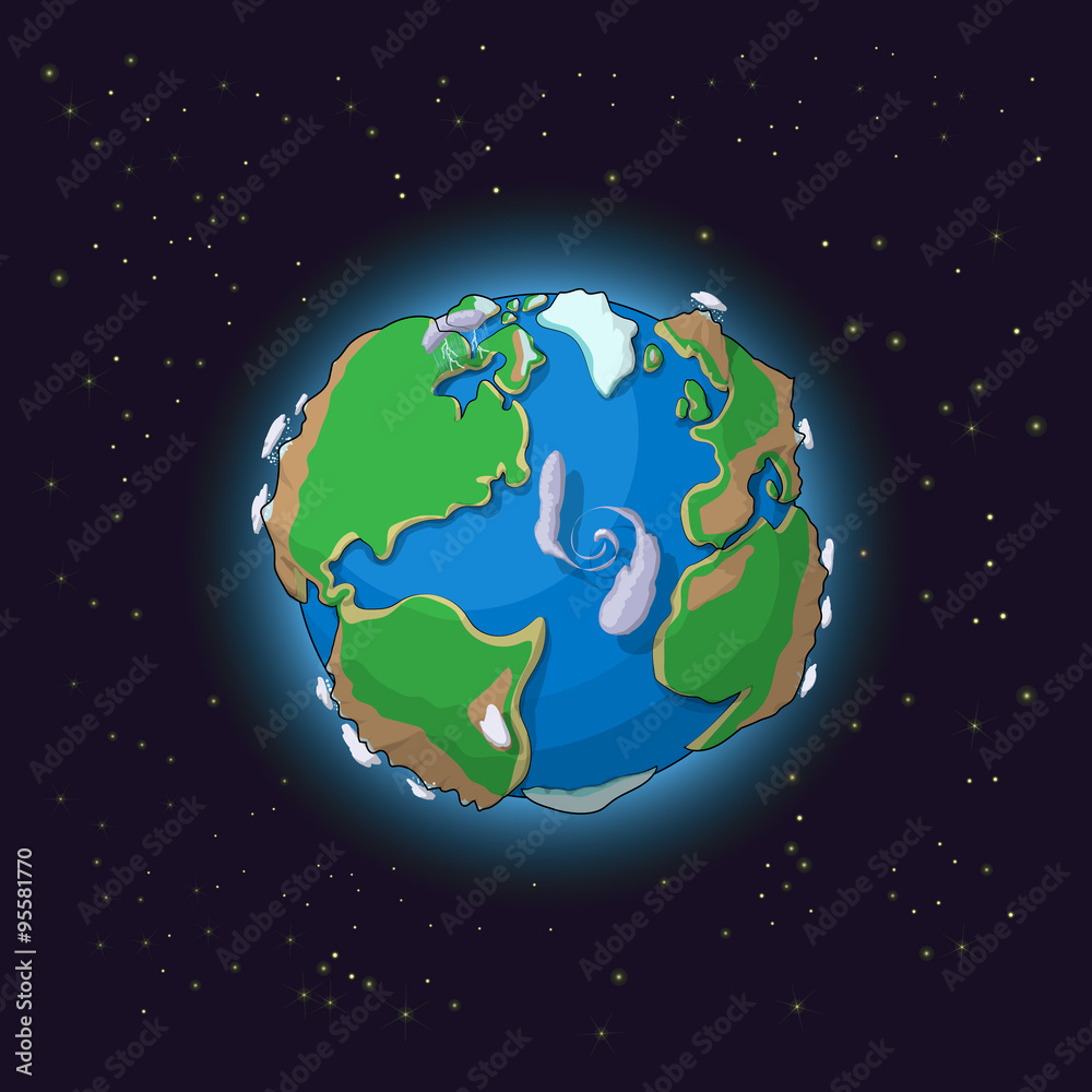 Cartoon earth concept Cartoon earth concept