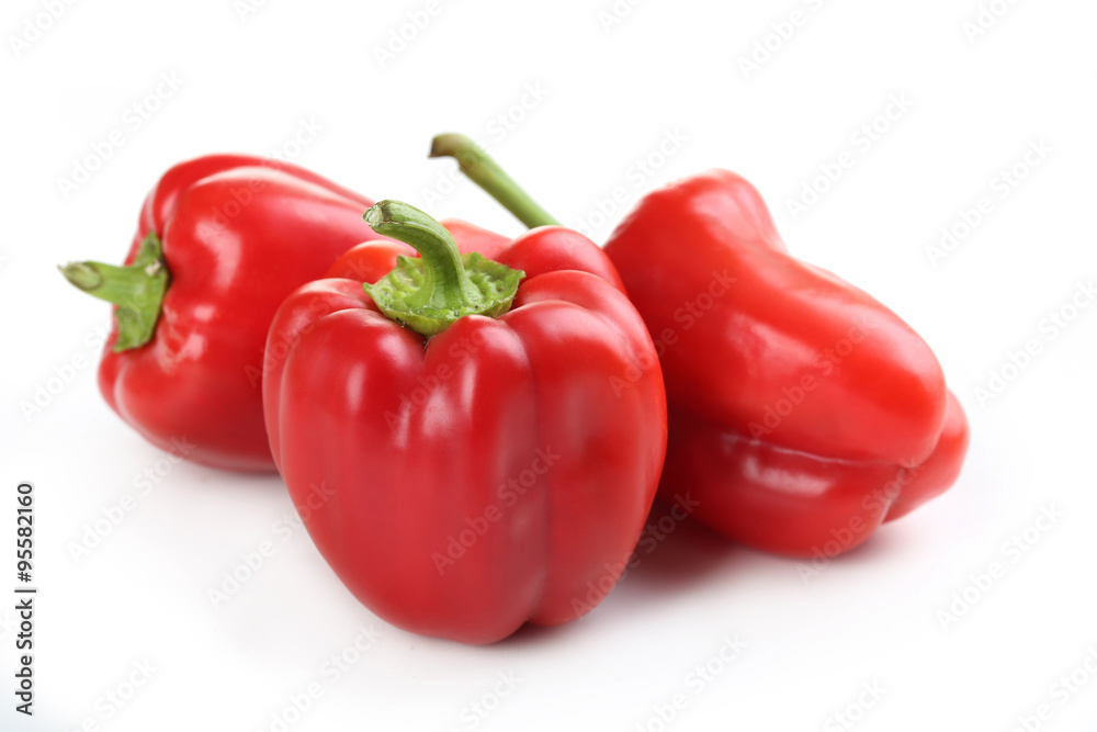 Red peppers isolated on a white