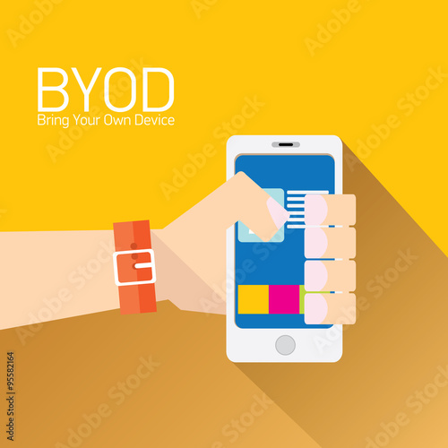 vector flat design concept of BYOD  photo