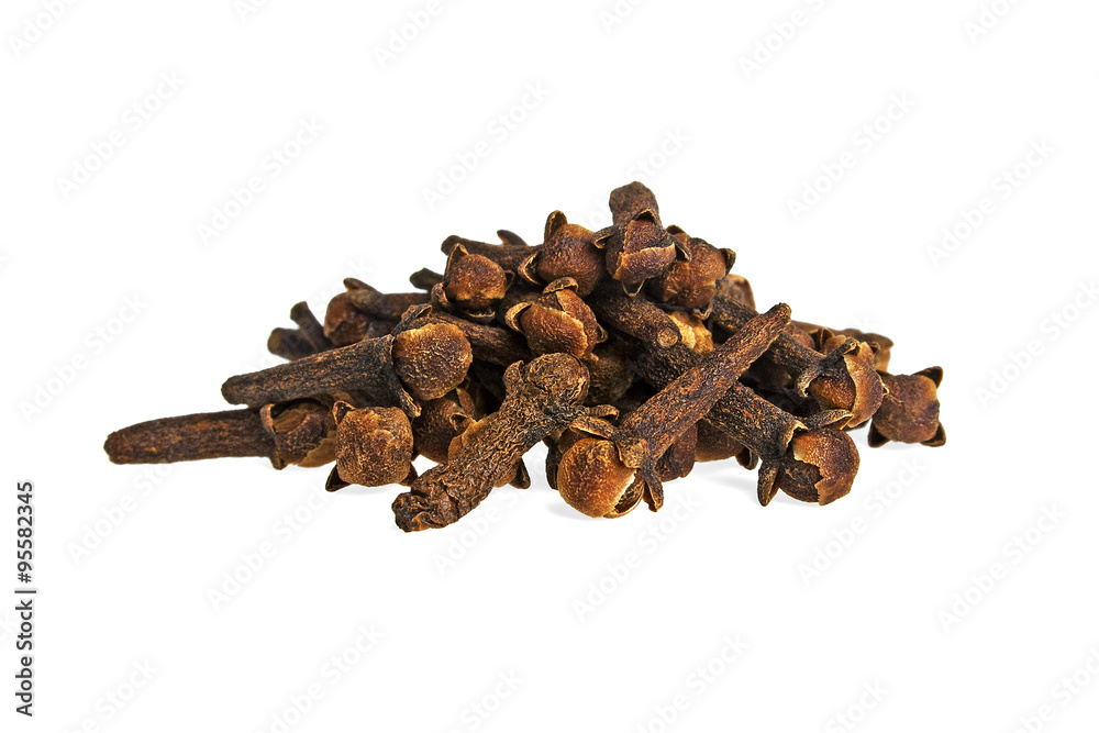 Heap of dried cloves, isolated on white background Heap of dried cloves, isolated on white background