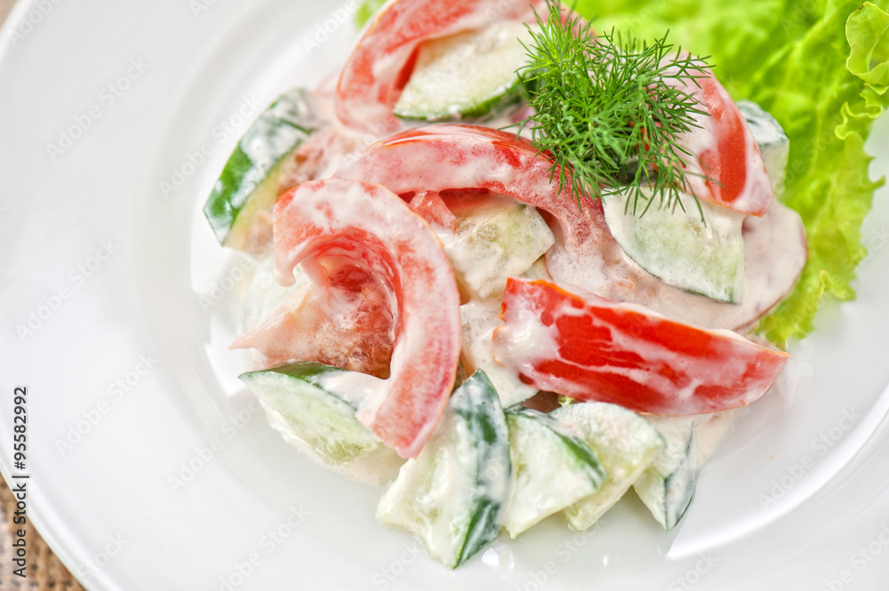 Salad from cucumber tomato Salad from cucumber tomato