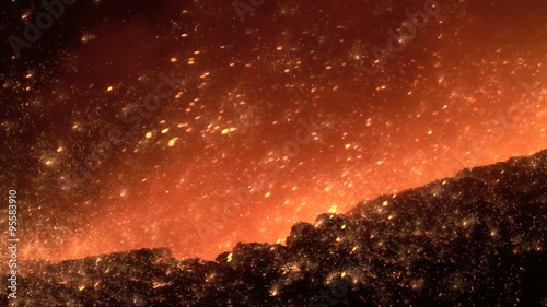 molten metal sparks slow motion