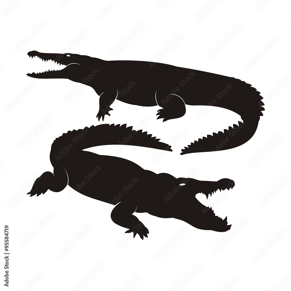 Crocodile Silhouette Vector