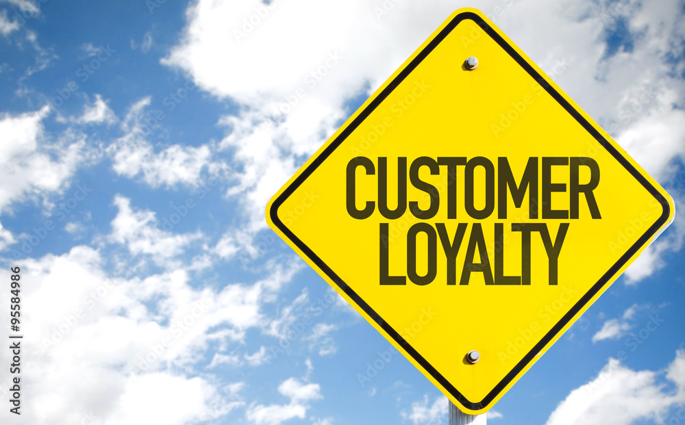 Customer Loyalty sign with sky background