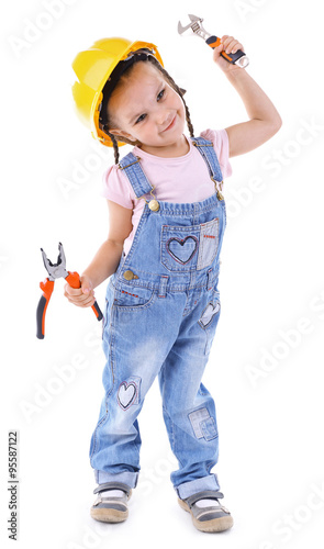Cute little girl in yellow ...