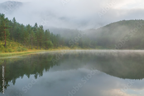 Foggy day at mountain lake © Viktar Malyshchyts