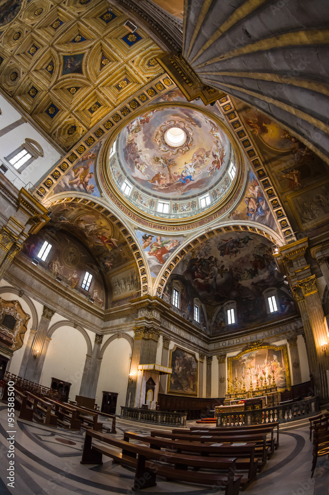 Church interior at Assisi, Italy Church interior at Assisi, Italy